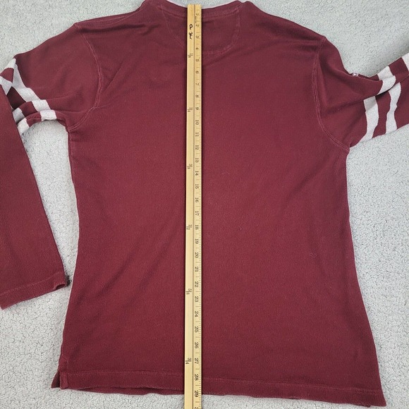 Chaps Ralph Lauren T-Shirt Men's Large Red Burgundy V Neck Long Sleeve Pullover - Picture 9 of 10